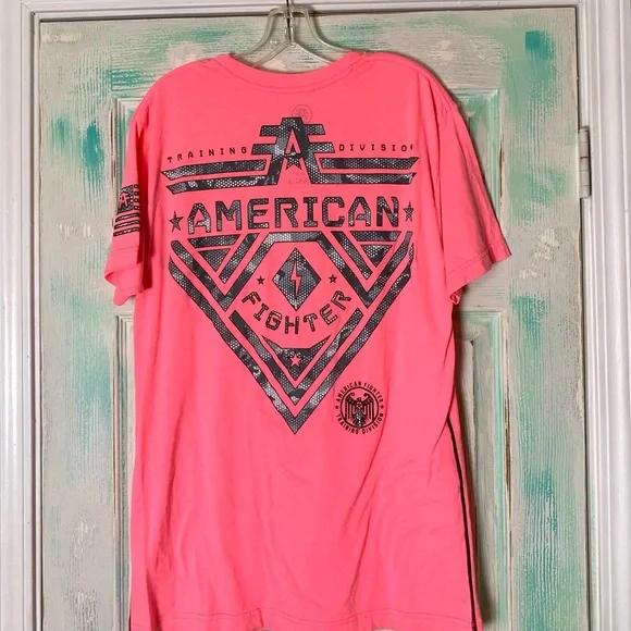🌵Men’s American Fighter The Buckle Coral/Salmon Pink Shirt🌵 - Picture 7 of 7